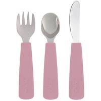 We Might Be Tiny Stainless Steel Toddler Cutlery Set - Dusty Rose